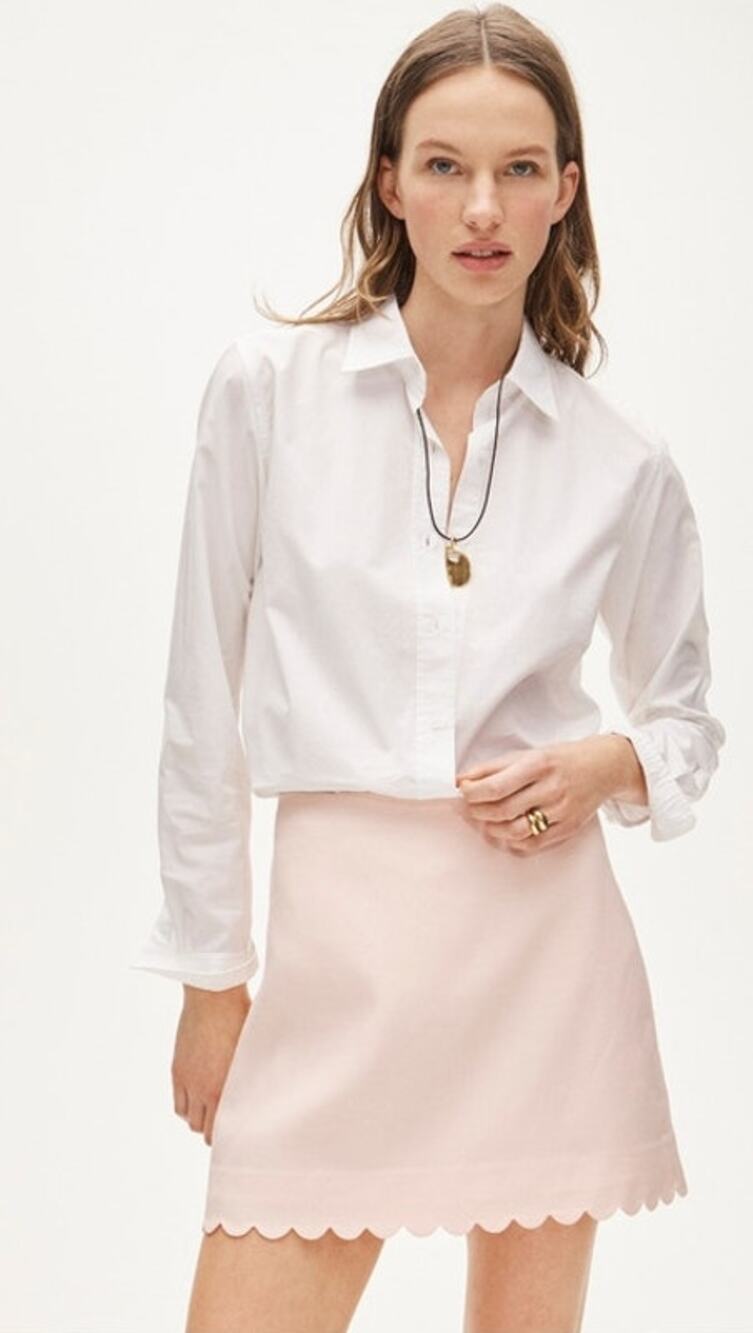 NWT J. Crew Fairfax Scalloped Mini Skirt In Gramercy Linen Blend Windy Blossom 8